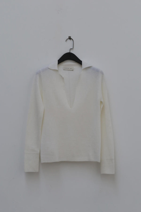 SWAYING/KNIT Suit Collar Half Cardigan Pullover SW202SZ12